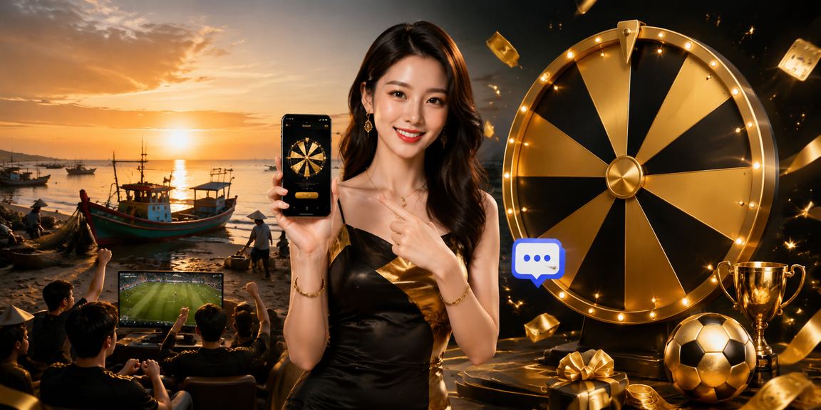 Người dùng tại bãi biển Mũi Né tham gia rút thăm may mắn và nhận thưởng trực tuyến